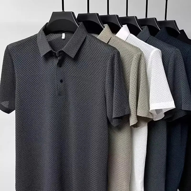 Hollow Short-sleeved Polo Tee Shirt