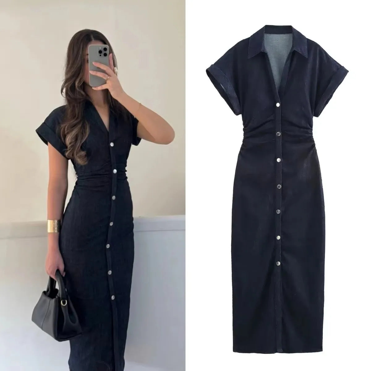 Denim MIDI dress
